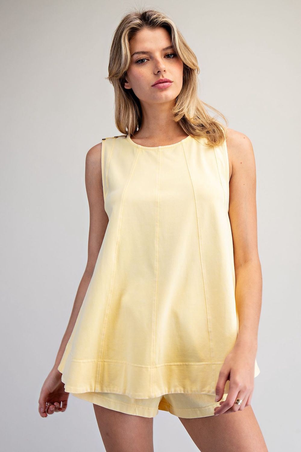 Slvless Swing Top, Color: Butter, Size: Small