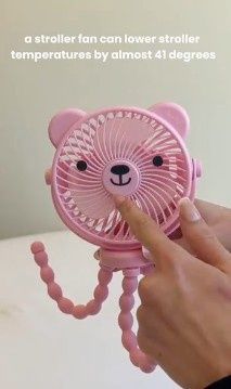 Itzy Breeze 3-Speed Stroller Fan, Color: Pink