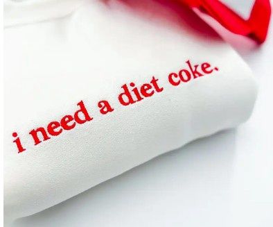 Need a Diet Coke Sweatshirt, Color: White, Size: Small