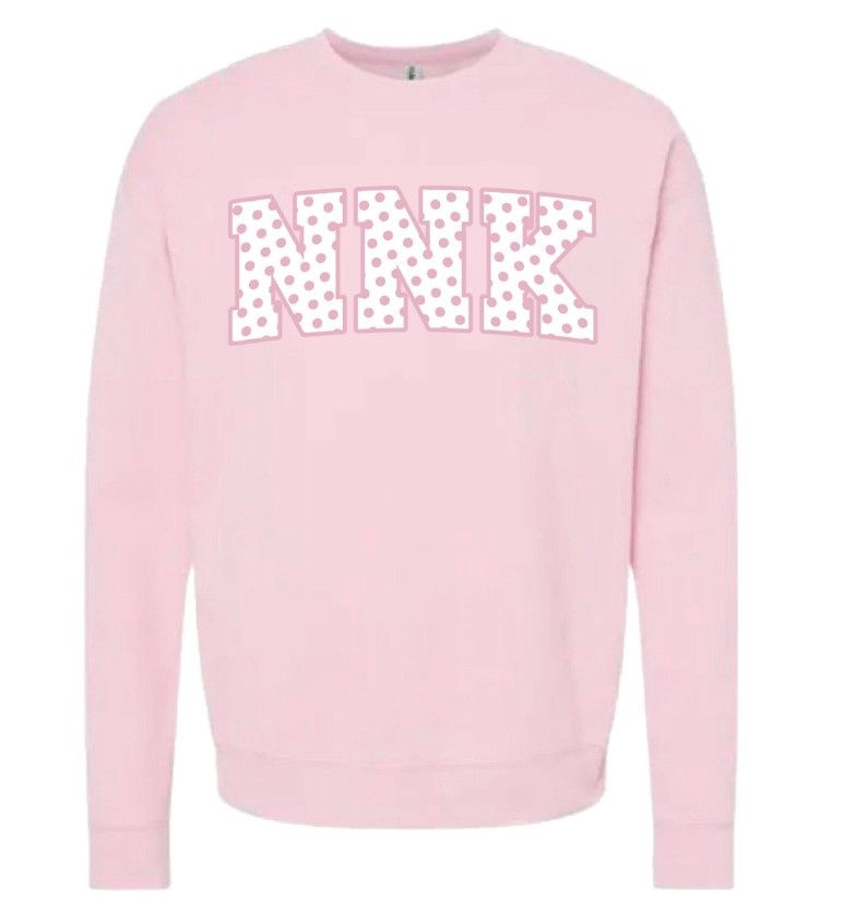NNK Polka Dot Sweatshirt, Color: Pink, Size: Small