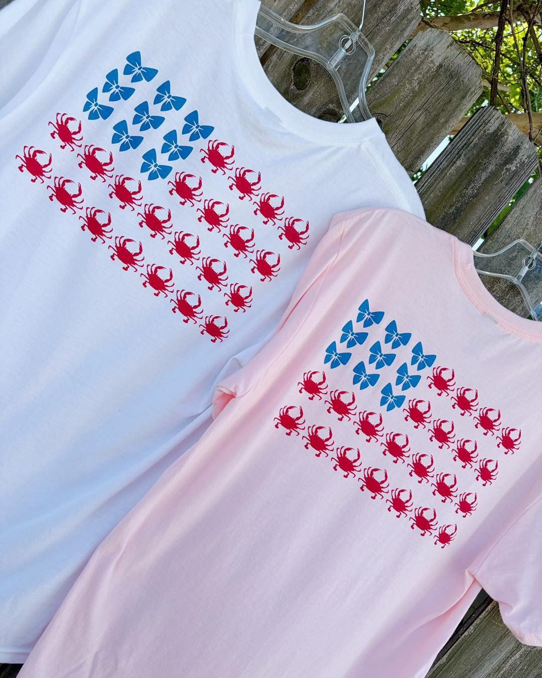NNK Bows &amp; Crabs S/S Tee, Color: Carnation Pink, Size: Small