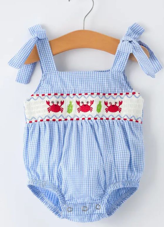 Crab Embr Smock Bubble