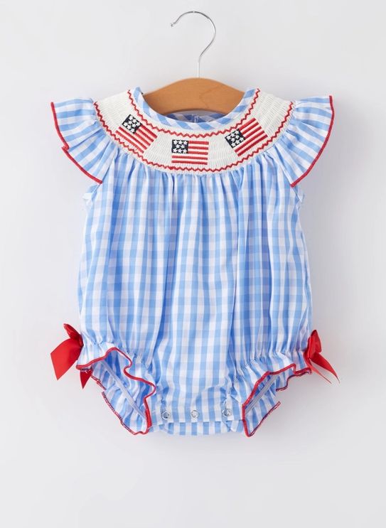4th of July Smock Romper