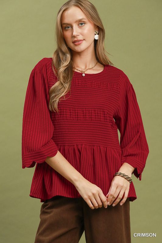 Stripe Scalloped Top