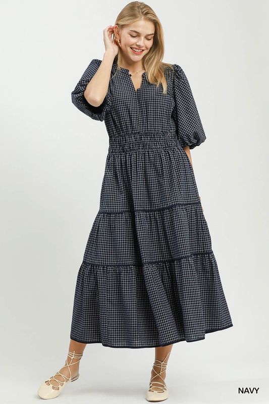 Checkered Midi Dress