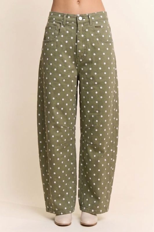 Polka Dot Barrel Pants