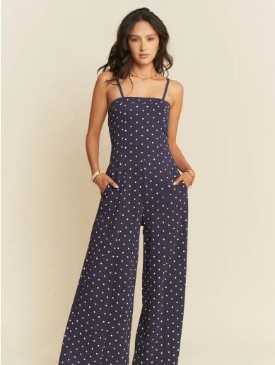 Polka Dot Wide Leg Jumpsuit