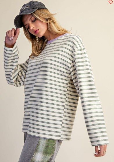 Striped L/S Soft Knit Top