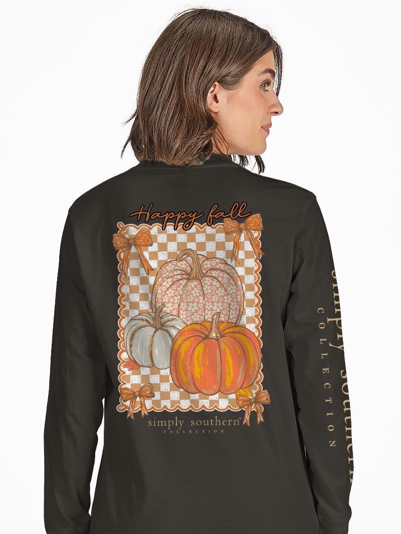 Happy Fall L/S, Color: Black, Size: Small