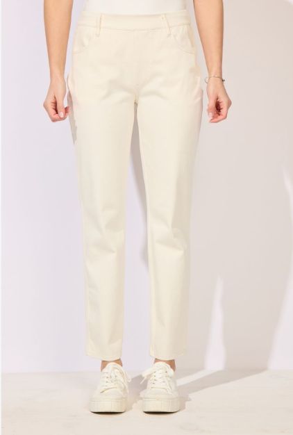 Knit Denim Straight Leg Jeans