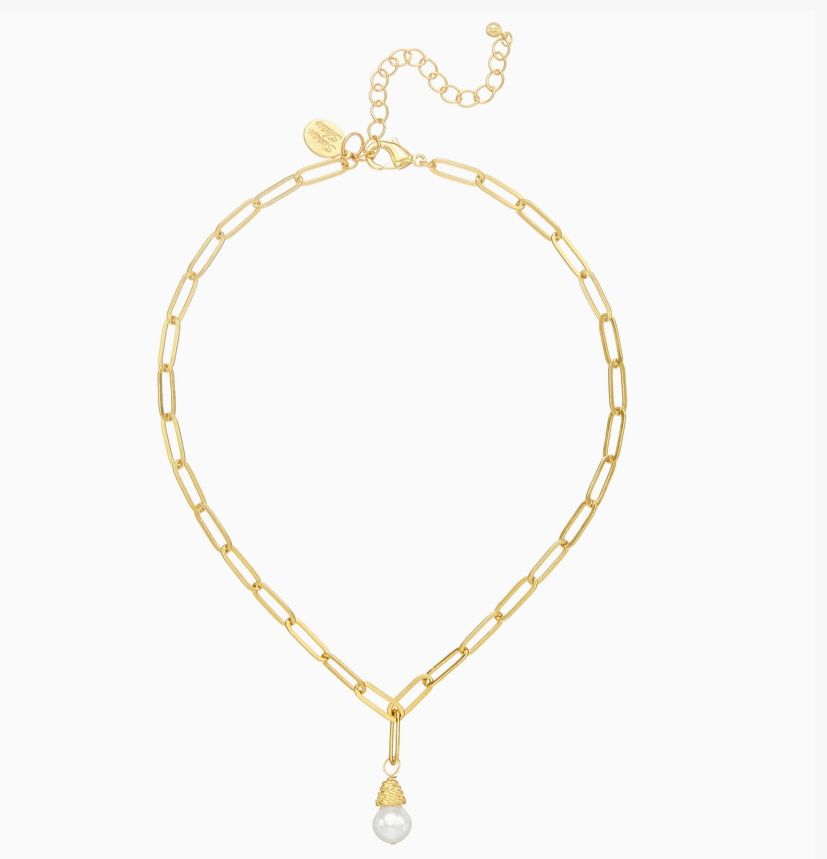 Freshwater Pearl Paperclip Necklace