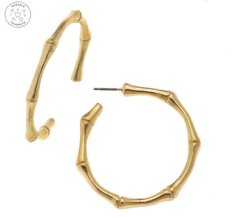 Gold Bamboo Hoops