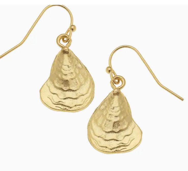 Gold Oyster Shell Earrings