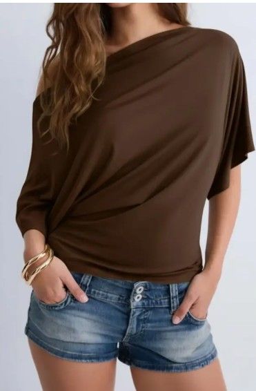 Off Shoulder Batwing Slv Top