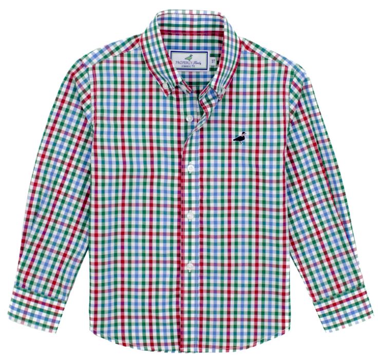 Boy's Seasonal Sportshirt (Christmas), Color: Jolly, Size: Yth Small