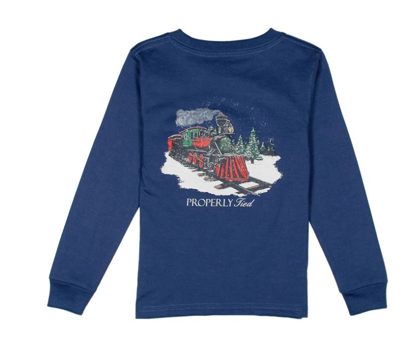 Boy's L/S Tee Pt Express, Color: River Blue, Size: 3T