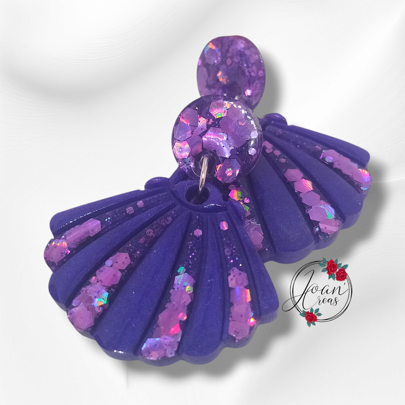 Boucles d'oreilles "Glitter Sea Shell " modèle Iris