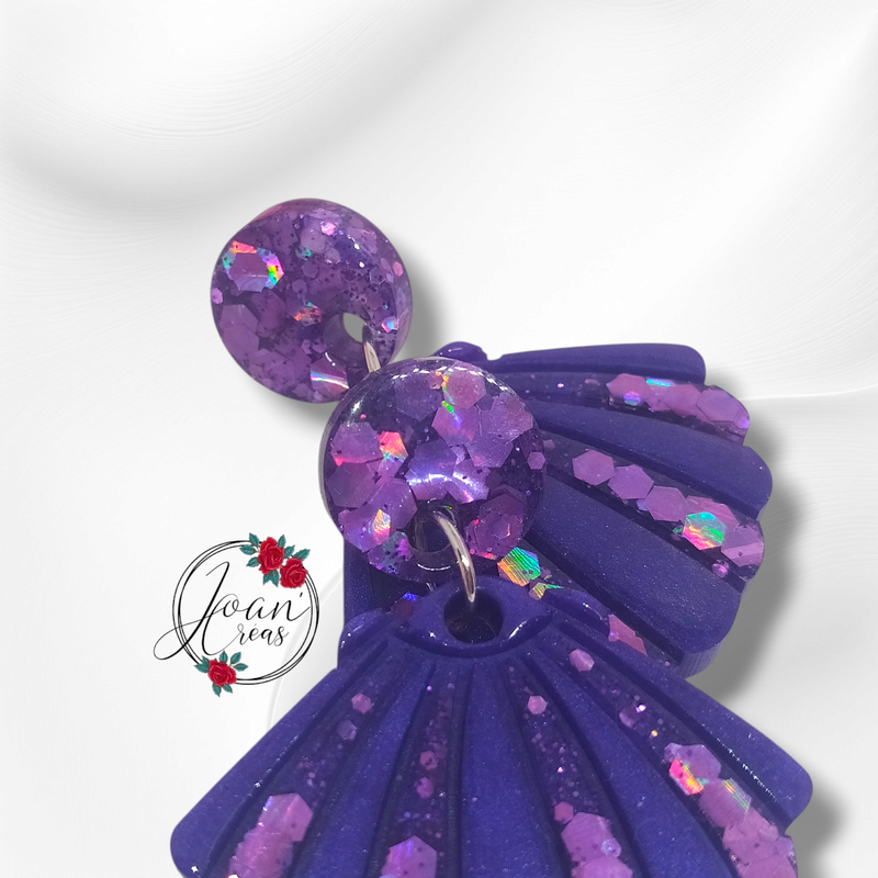 Boucles d'oreilles "Glitter Sea Shell " modèle Iris