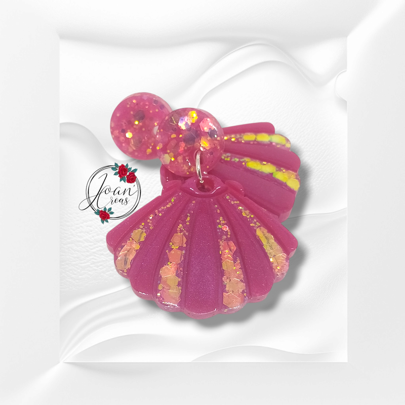 Boucles d'oreilles "Glitter Sea Shell " modèle Daniela
