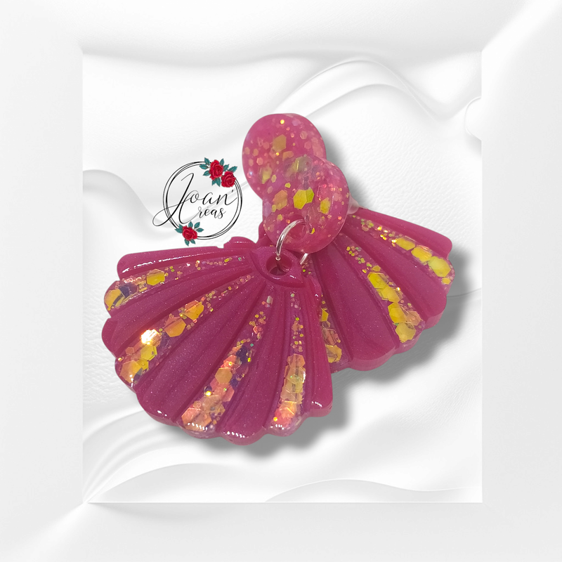 Boucles d'oreilles "Glitter Sea Shell " modèle Daniela