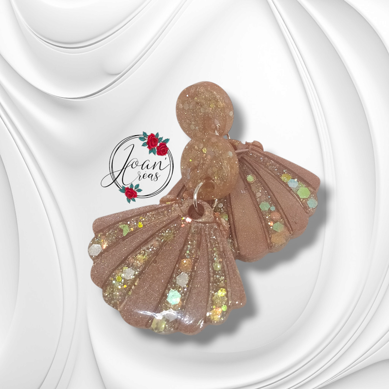 Boucles d'oreilles "Glitter Sea Shell " modèle Fiona