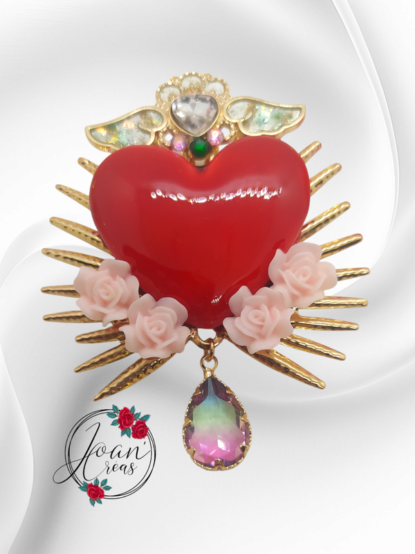 Broche ex-voto coeur bohème "Élégance divine"