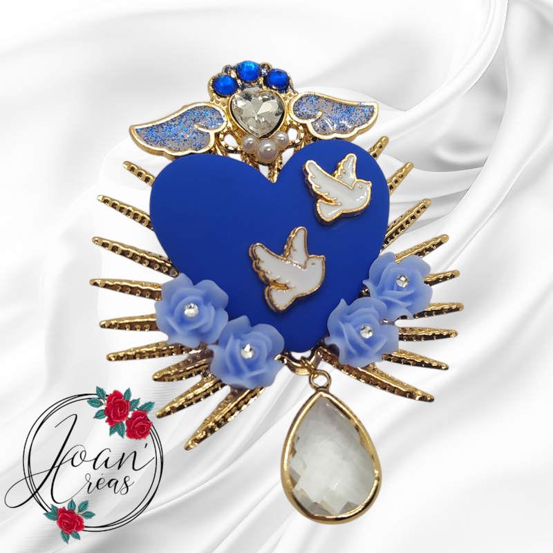 Broche bohème ex-voto en acier inoxydable " Majestic flight"