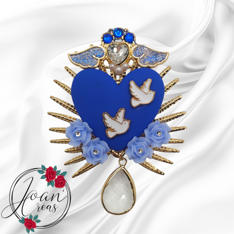 Broche bohème ex-voto en acier inoxydable " Majestic flight"
