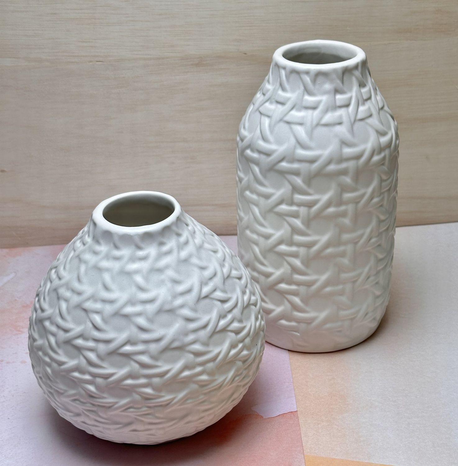 Bamboo Embossed Vases