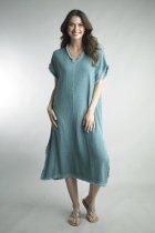 Basic Stunning Linen Dress, Color: Green Goddess, Size: Medium/Large