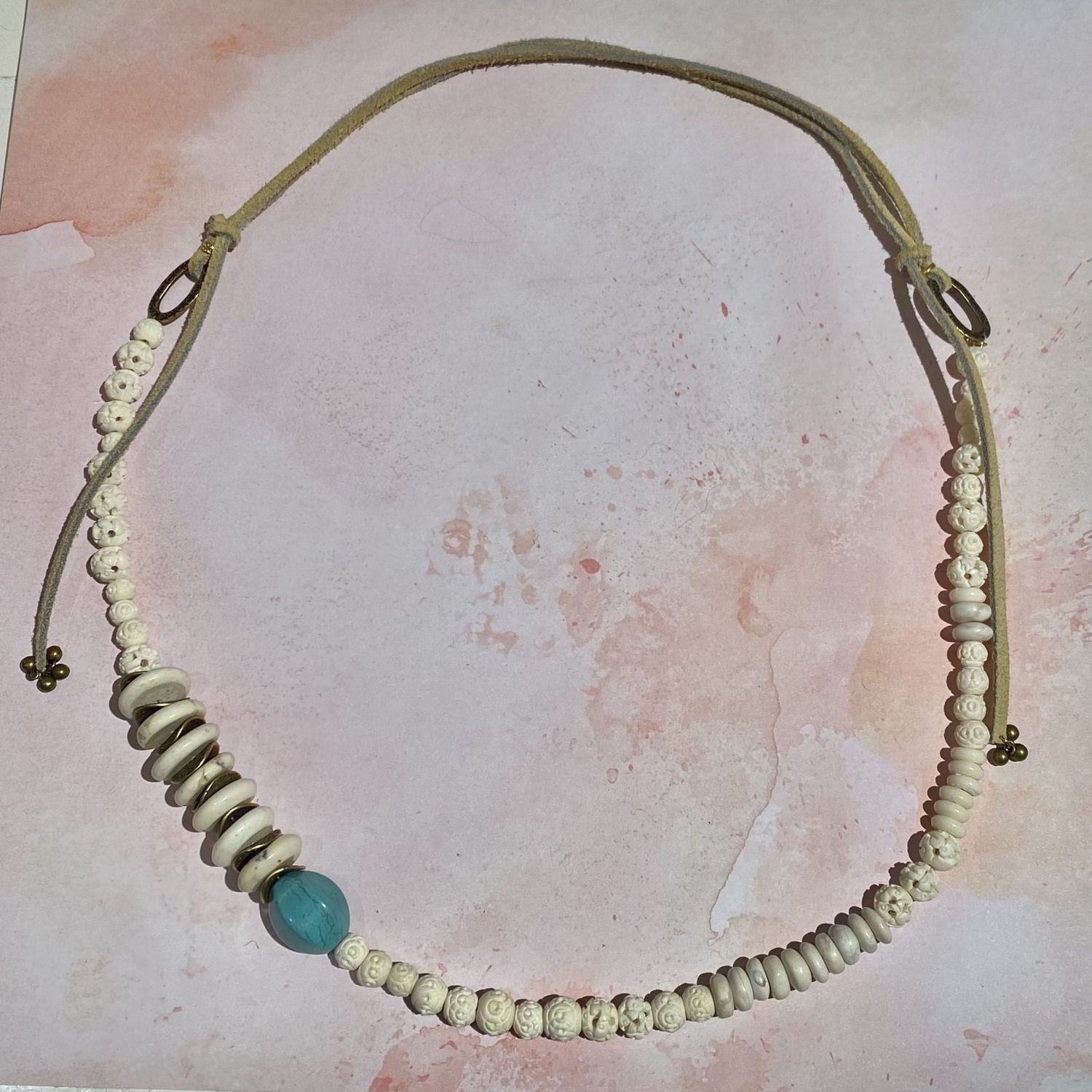 Bone and Suede Necklace