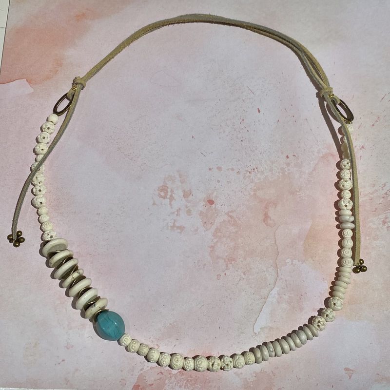 Bone and Suede Necklace