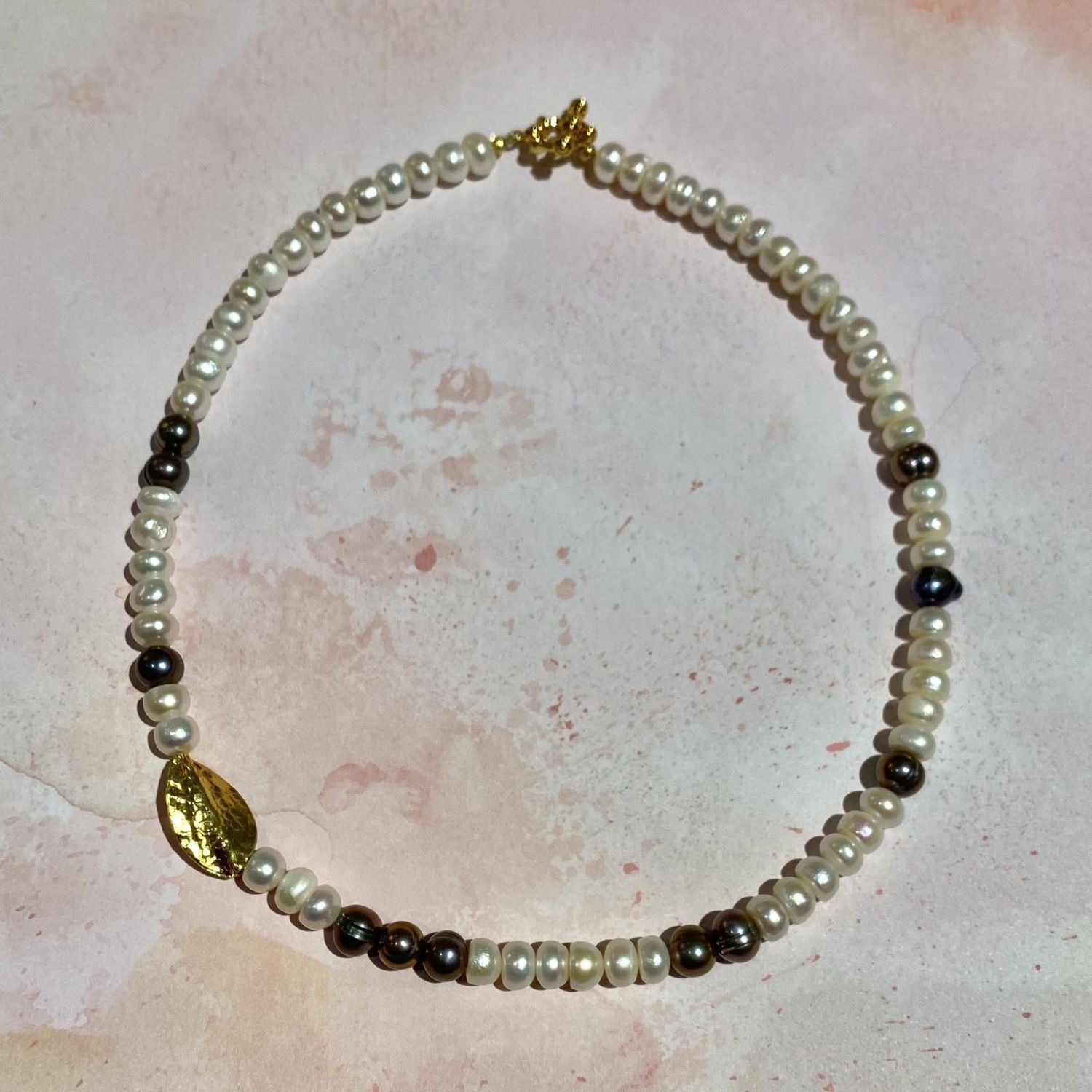 Pearl with Leaf Accent Necklace