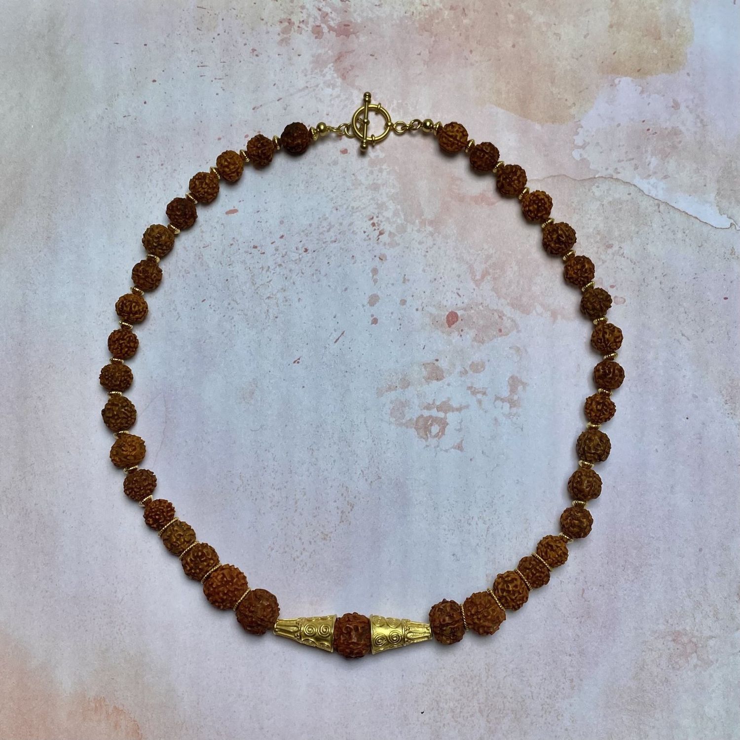 Rudraksa &amp; Gold Vermeil Necklace