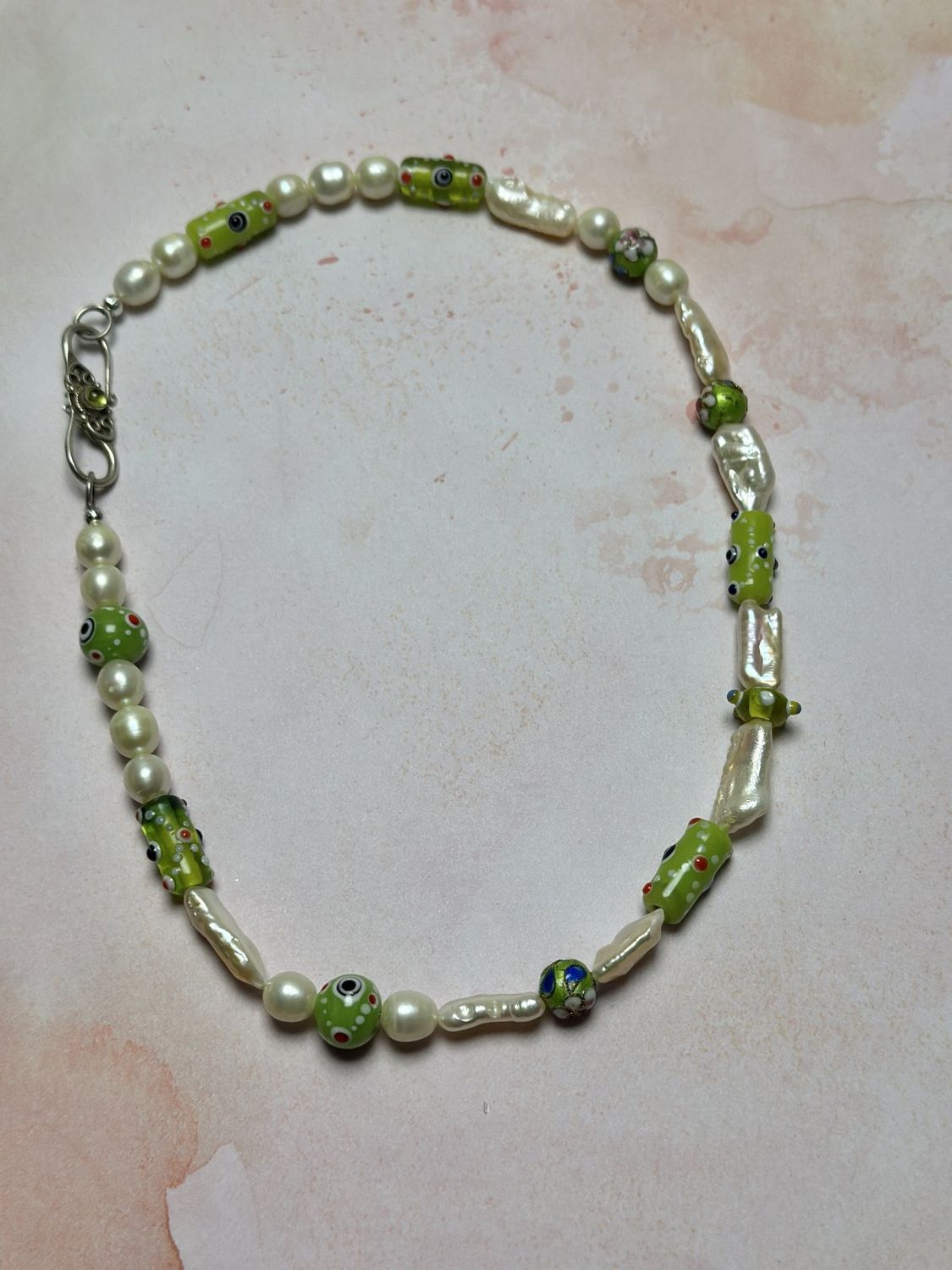 Freshwater Pearl and Glass Bead Necklace