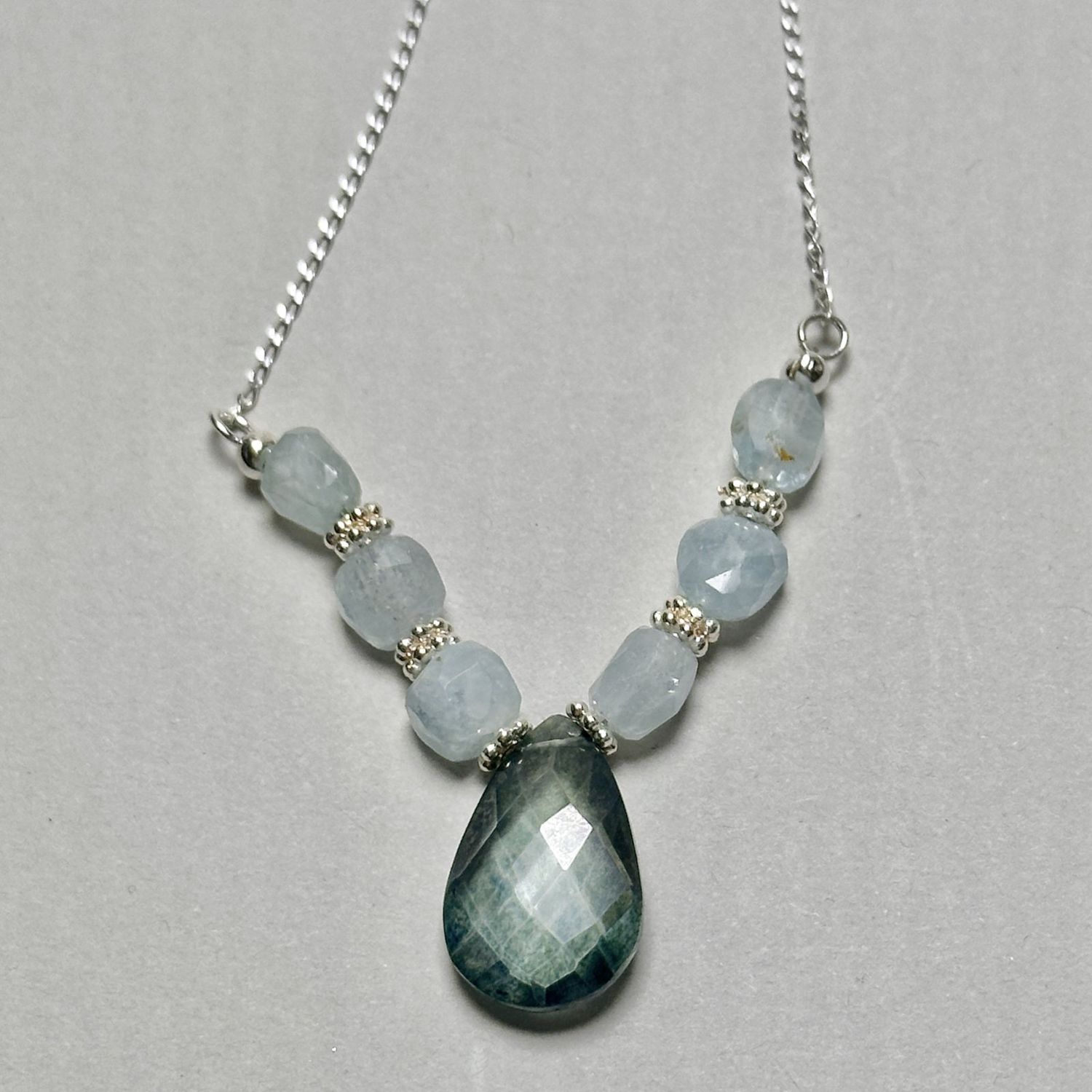 Gemstone and Crystal Necklace with Sterling