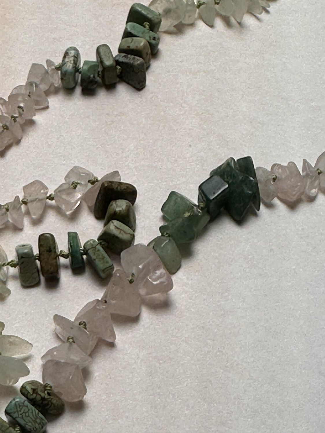 Hand-Knotted Rose Quartz and Turquoise Necklace