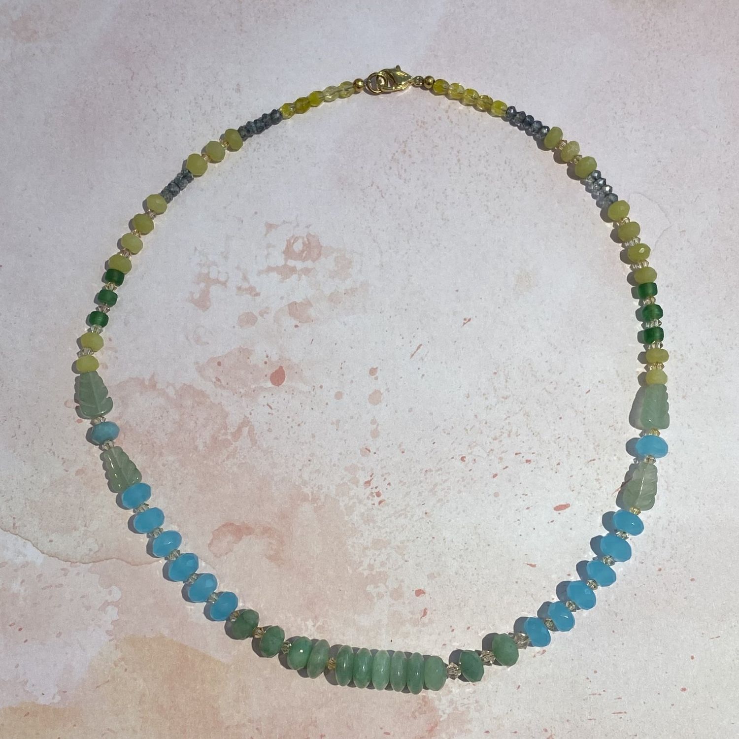 Blue &amp; Green with Lemon Quartz Necklace