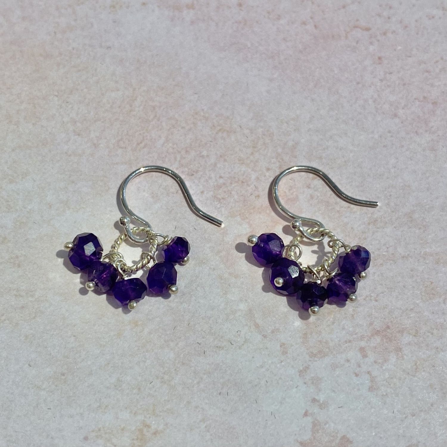 Amethyst Earrings with Silver