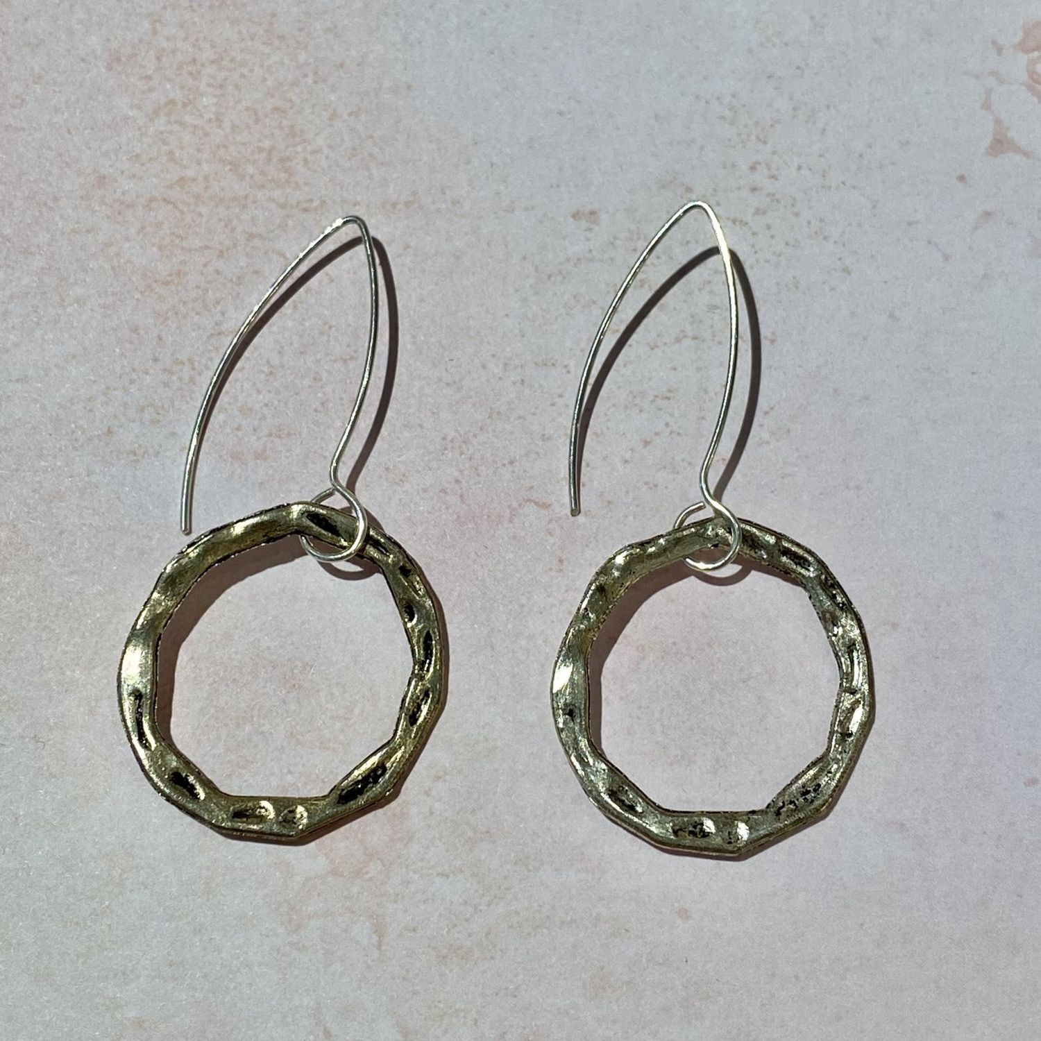Marquis Hook Textured Earring
