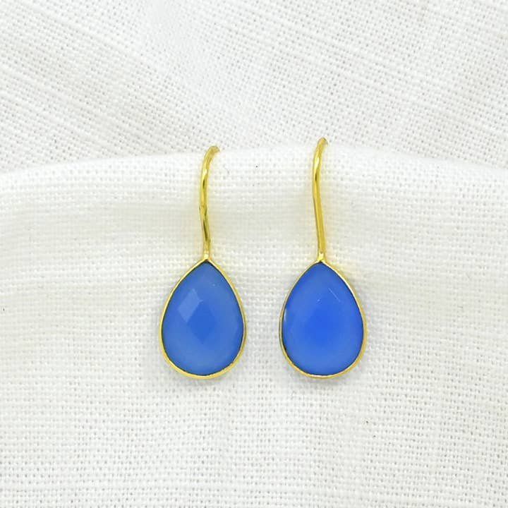 Blue Chalcedony Teardrop Earring