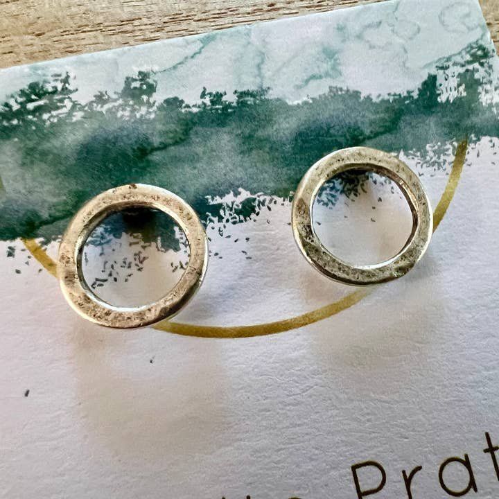 Skirt the Issue Minimal Post Silver Earrings