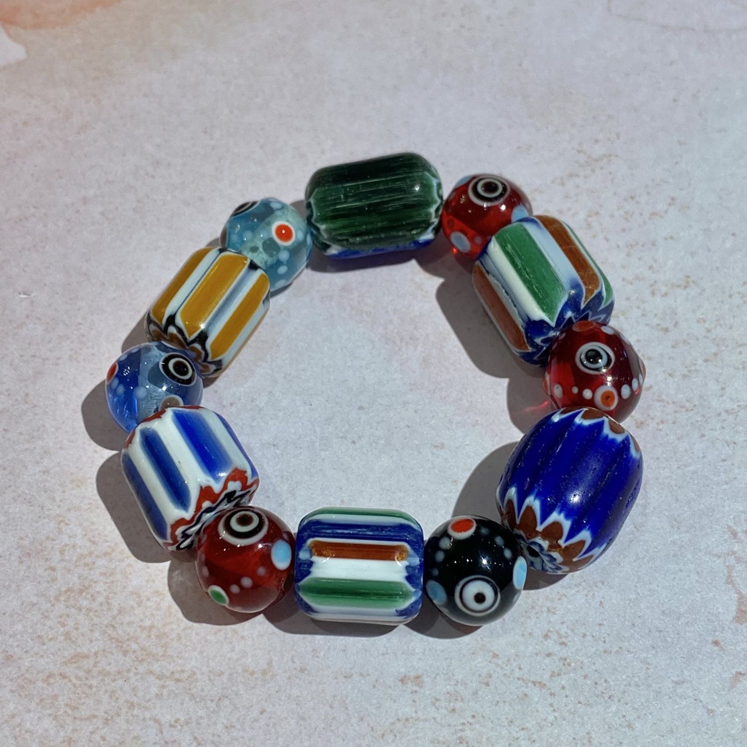Assorted Colorful Murano Glass Beaded Bracelet