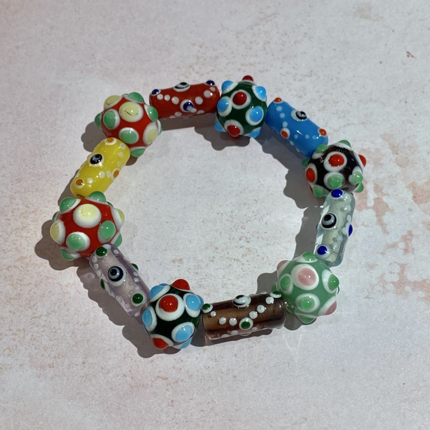 Multi Color Murano Glass Beaded Bracelet