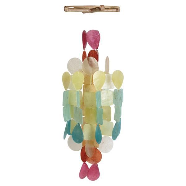 Capiz Chime Medium Round, Style: Fiesta