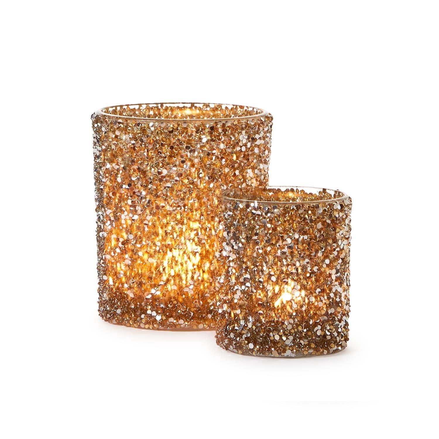 Sparkle Bead Encrusted Candle Holders