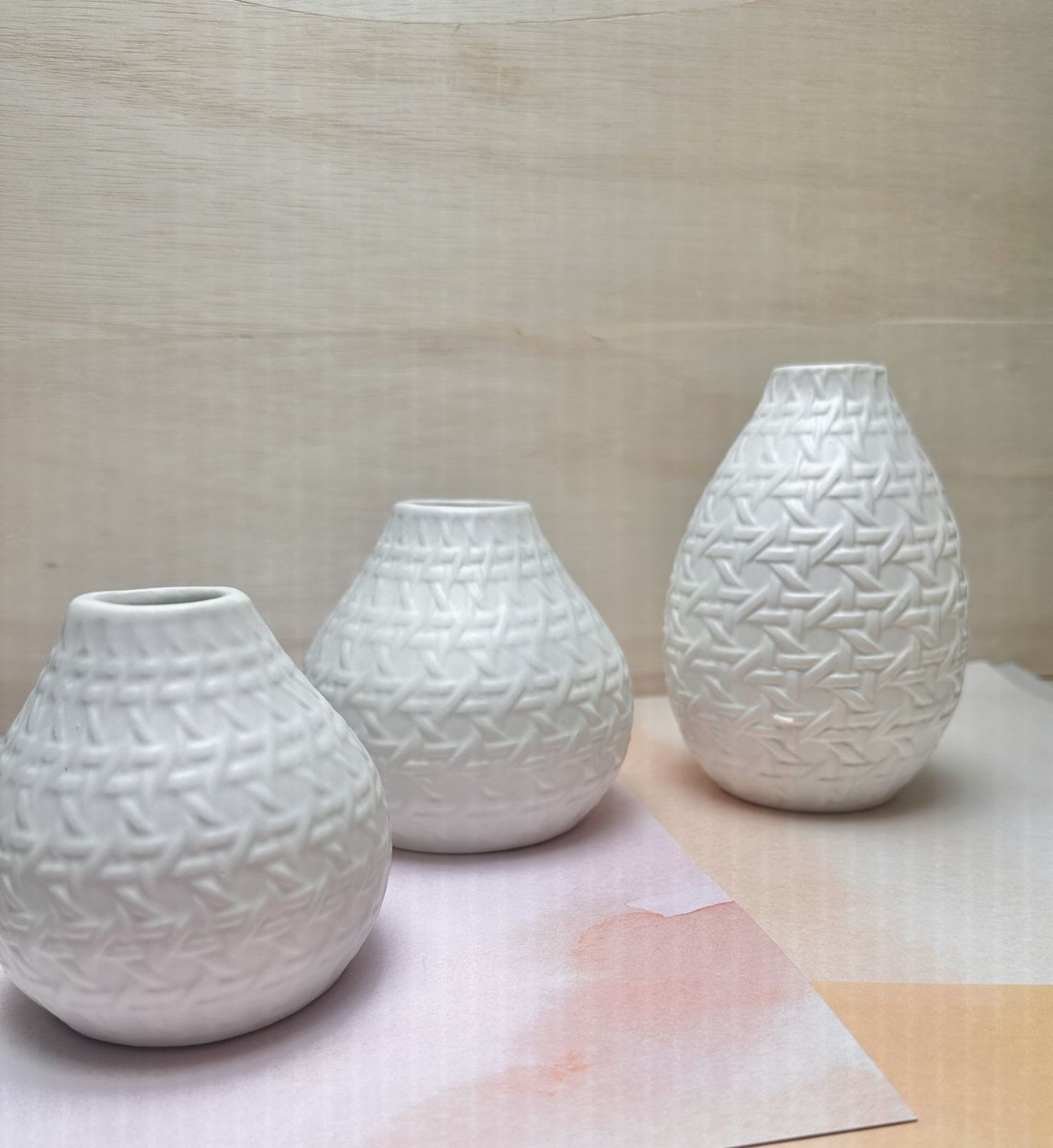 Small Bamboo Embossed Vases