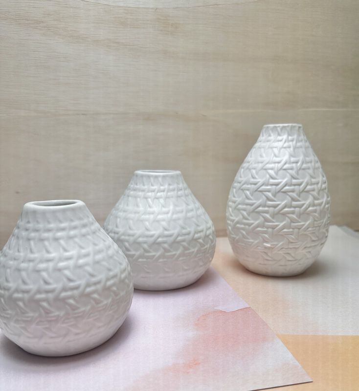 Small Bamboo Embossed Vases