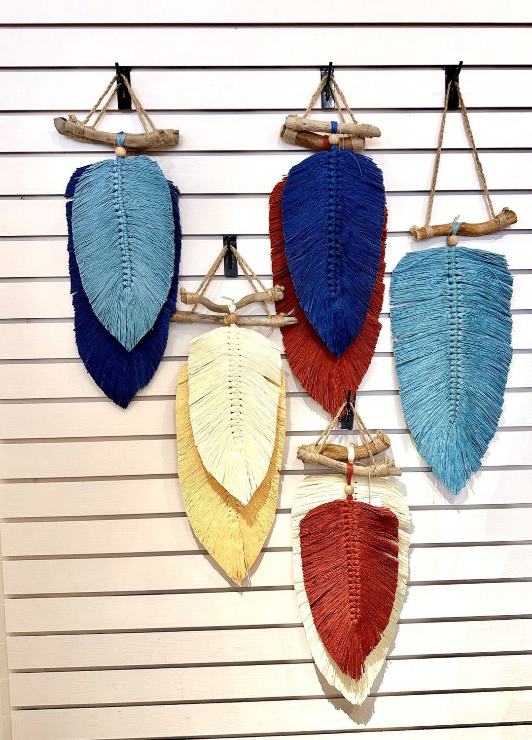 Handmade Macrame Leaf Wall Hanging Made in Mexico