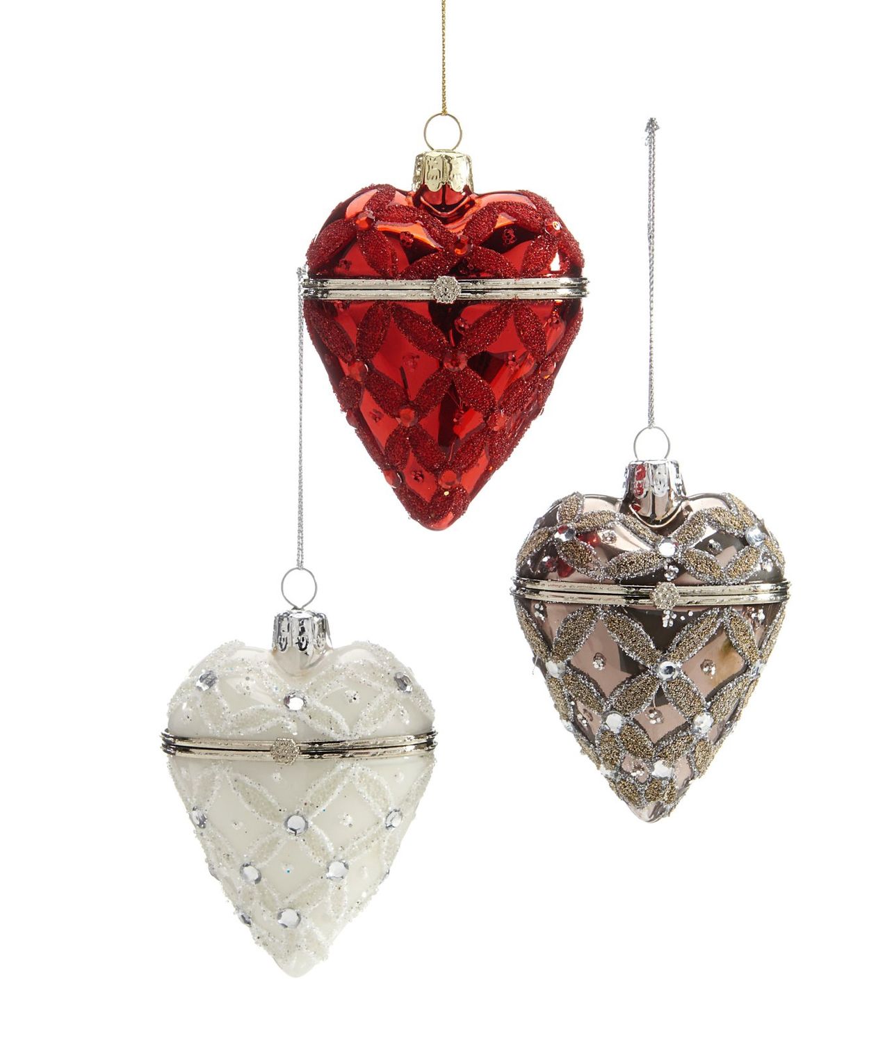 Glass Heart Christmas Ornament